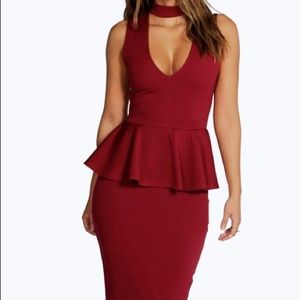 Choker peplum dress